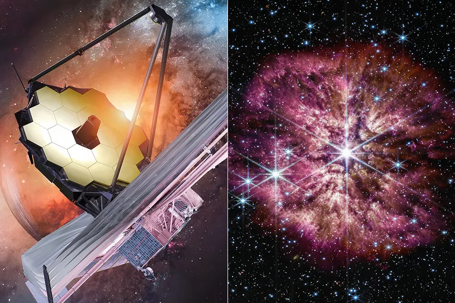 Télescope spatial James Webb capture une étoile Wolf-Rayet WR 124 avant qu’elle n&rsquo;explose en supernova.